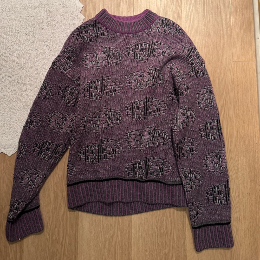 Ader Error Purple Patterned Crewneck Sweater - image 2